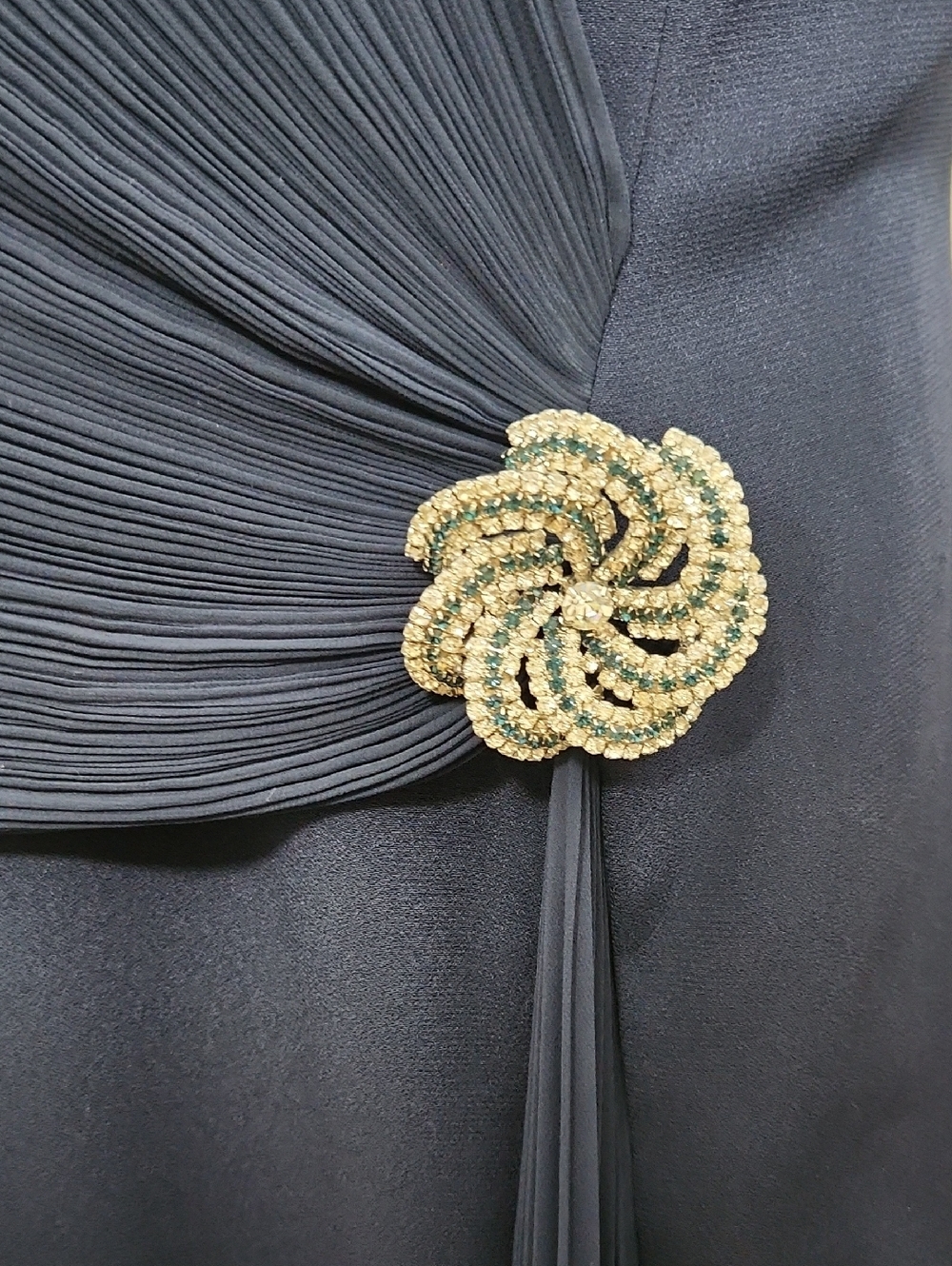Mother Of The Bride Navy Blue Long Gown - Picture 6 of 9